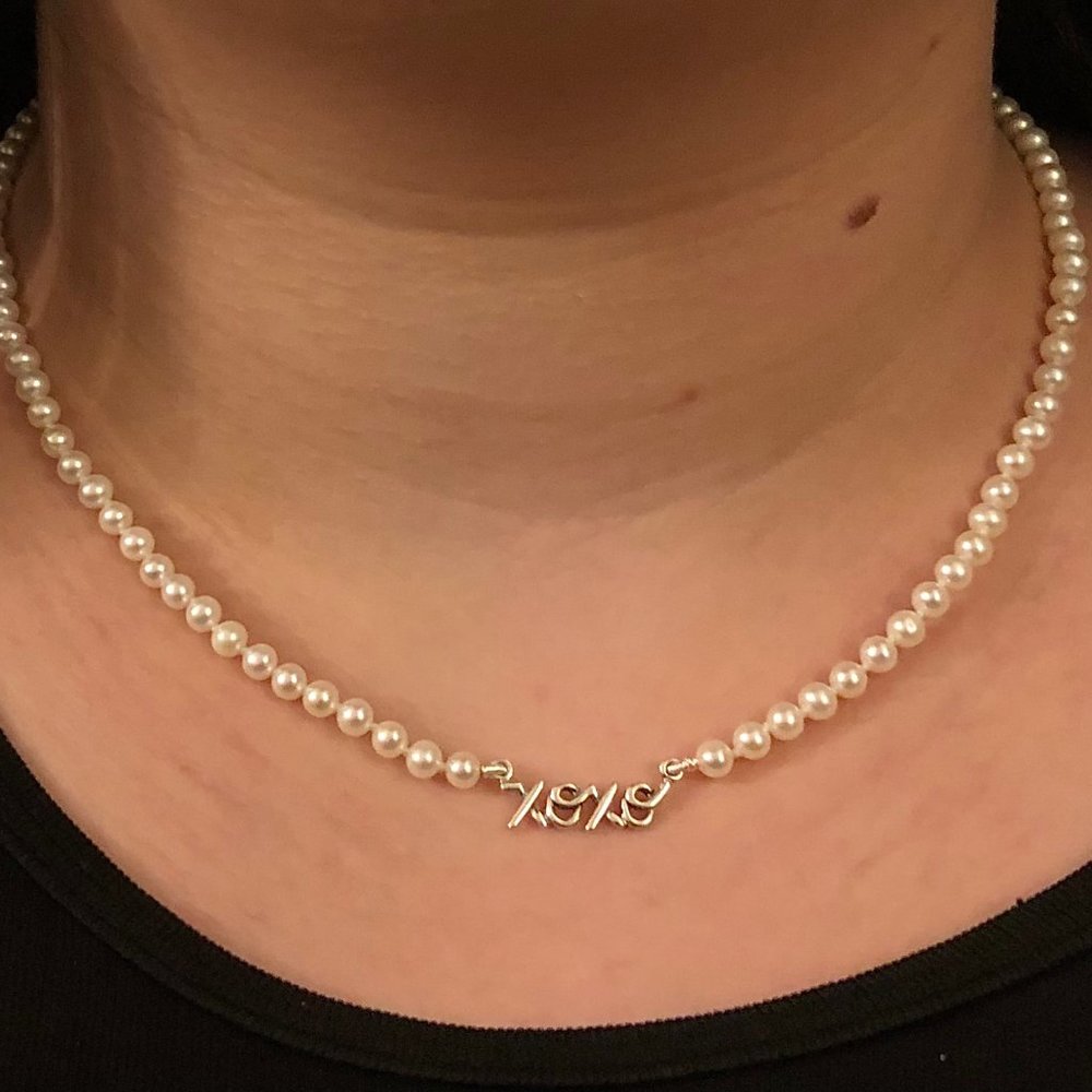 XOXO Pearl Necklace Love Pearl Necklace Handmade